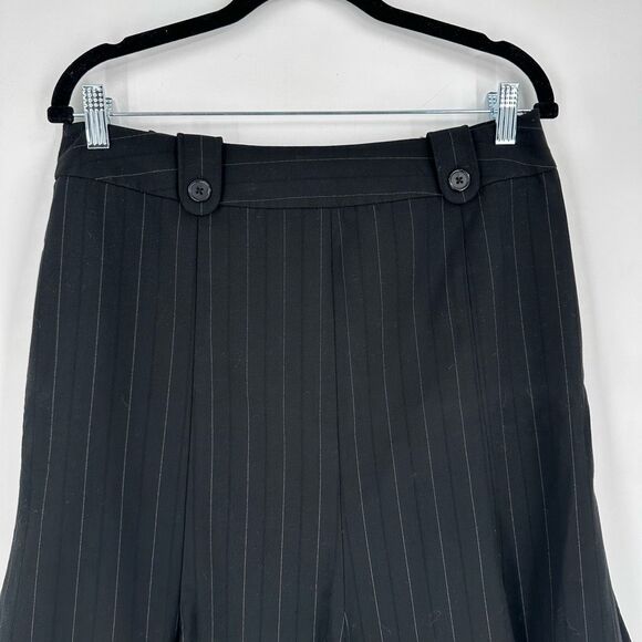 Vintage Y2K Black Button Pleated Striped Mini Skirt Size 10 Goth Punk Emo - Picture 6 of 9
